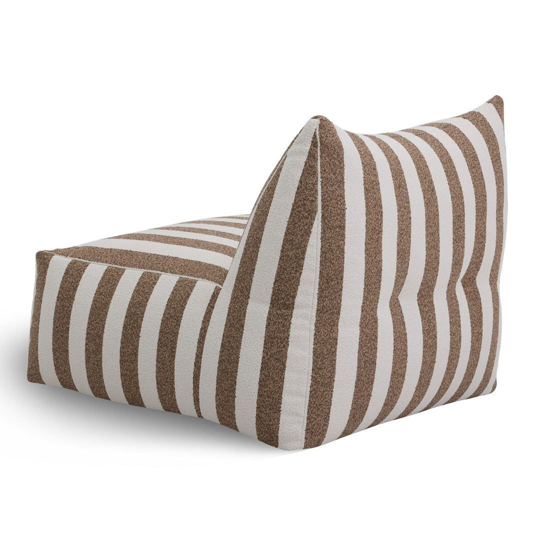 Lanuza - Outdoor Brown + White Stripe Fabric Armless Sofa Seat