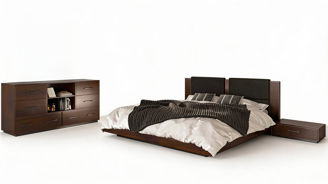 Fantasia - Dark Walnut Dark Grey 4-Piece Bedroom Set