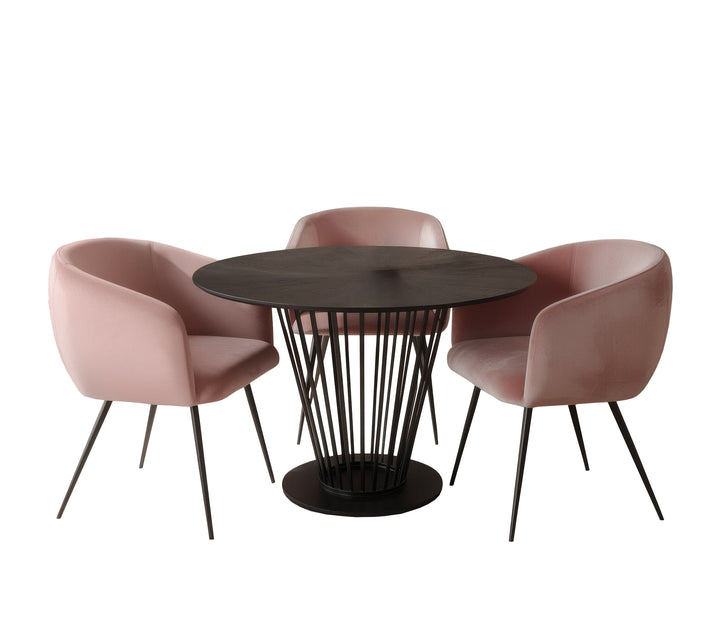Conroy + Luzerne - Modern Black + Pink Dining Table Set