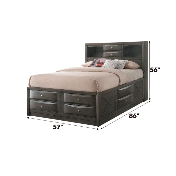 Ireland - Full Bed With Storage - Gray Oak