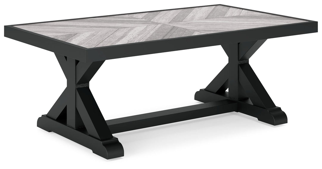 Beachcroft - Rectangular Cocktail Table - Black / Light Gray