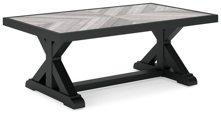 Beachcroft - Rectangular Cocktail Table - Black / Light Gray