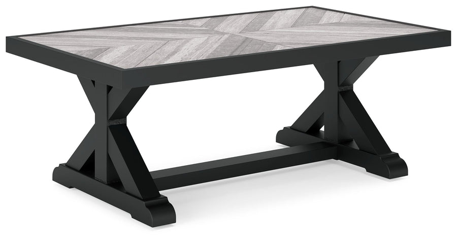 Beachcroft - Rectangular Cocktail Table - Black / Light Gray