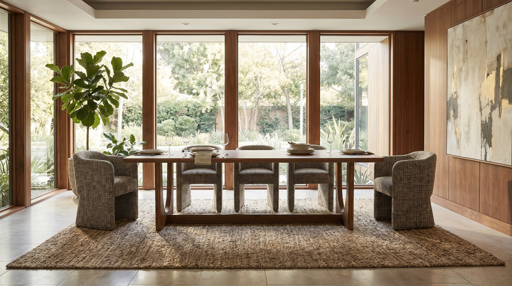 Oldford - Modern Beige + Black Fabric Dining Chair