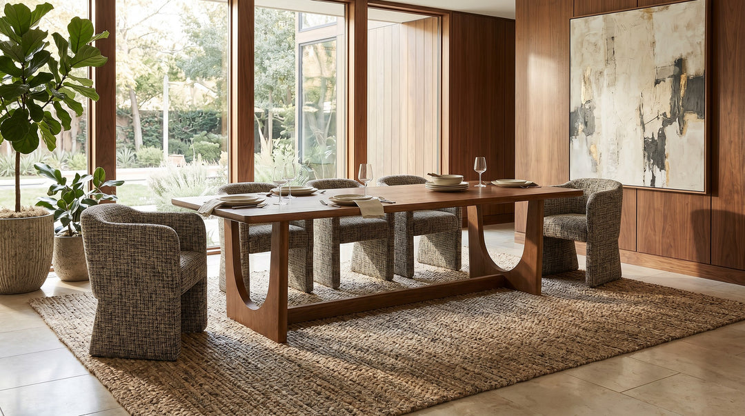 Oldford - Modern Beige + Black Fabric Dining Chair