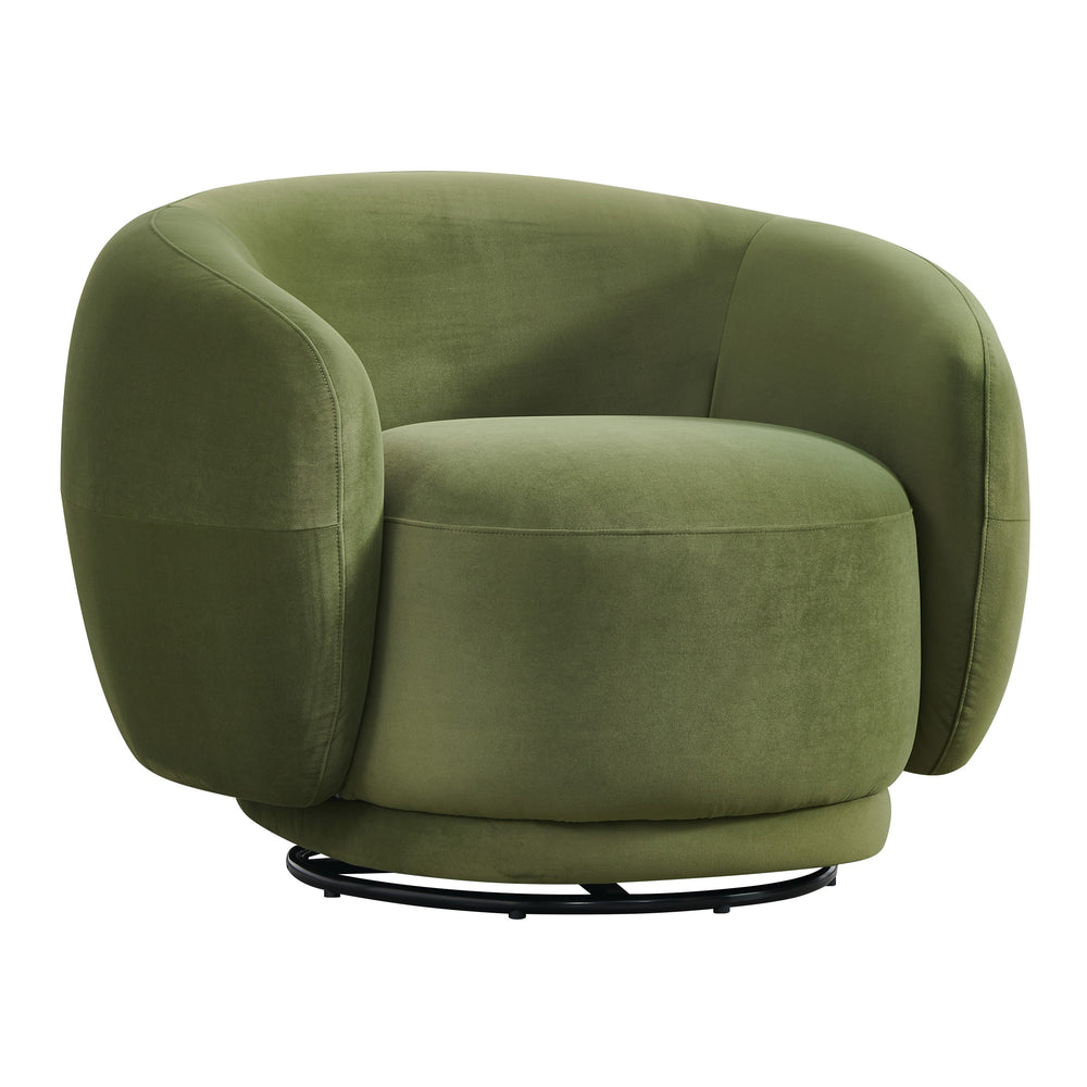 Andrew - Modern Green Fabric Swivel Accent Chair