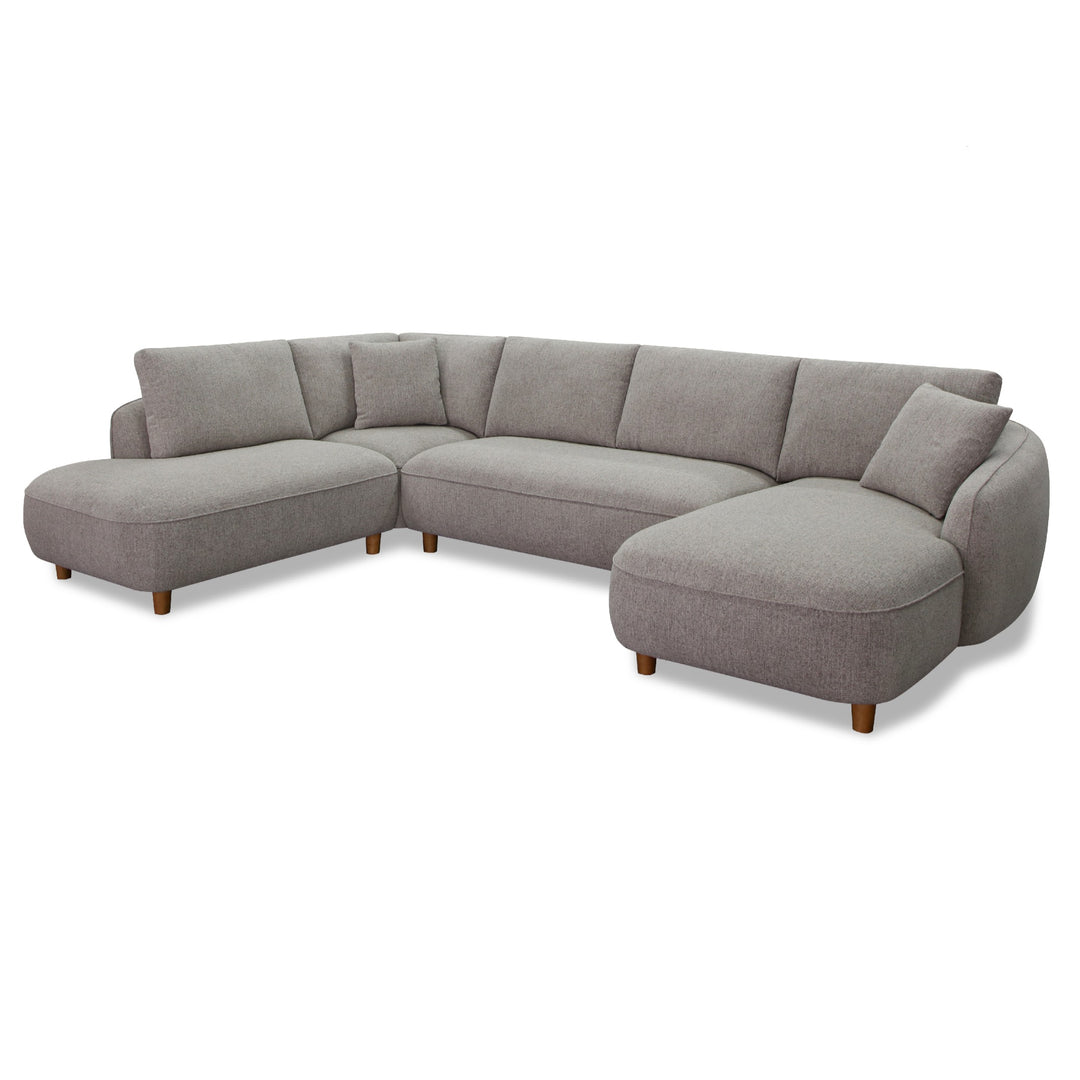 Joslin - Modern Grey Fabric U-Shaped Sectional Sofa