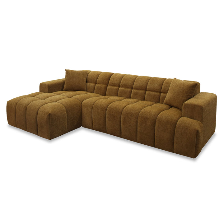 Shapiro - Modern Brown Fabric Sectional Sofa w/ Left Facing Chaise