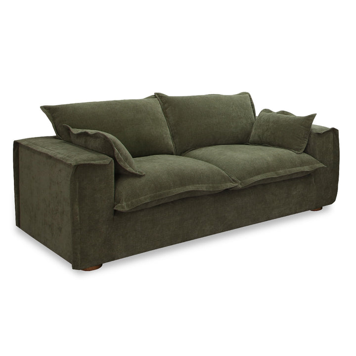 Durbin - Modern Green Fabric Loveseat