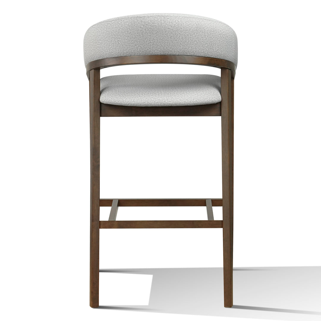 Truman - Mid-Century Modern Grey + Walnut Bar Chair (Set of 2)