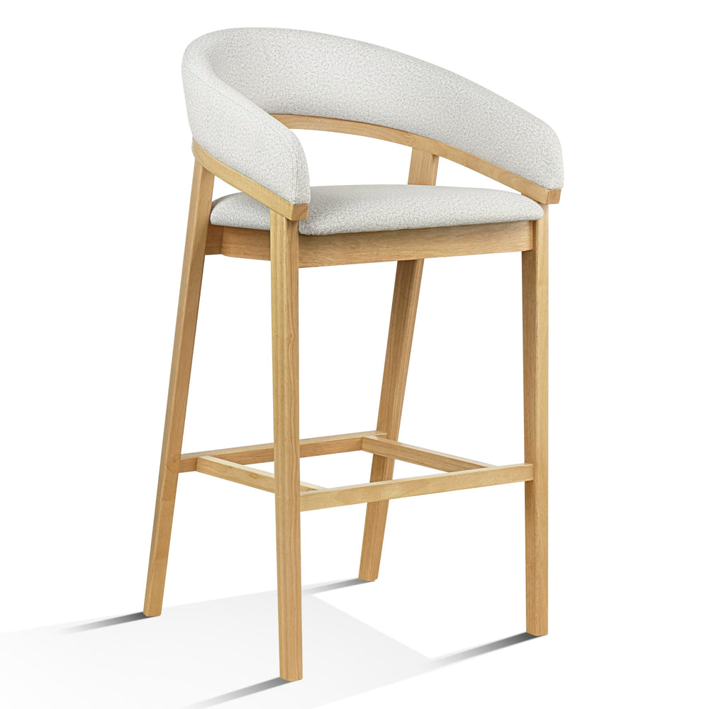 Truman - Mid-Century Modern Grey + Natural Oak Bar Chair (Set of 2) - View 2
