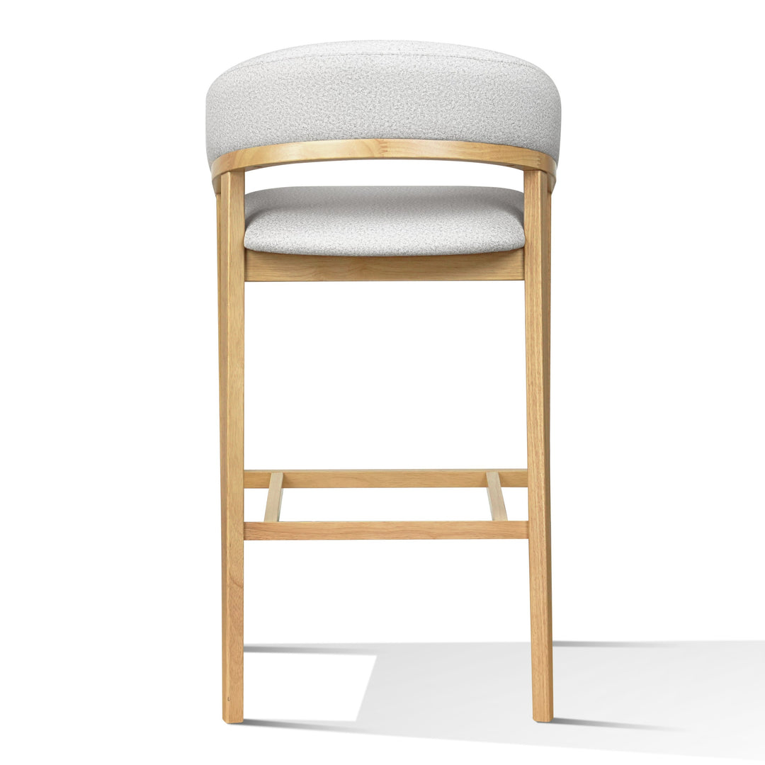 Truman - Mid-Century Modern Grey + Natural Oak Bar Chair (Set of 2)