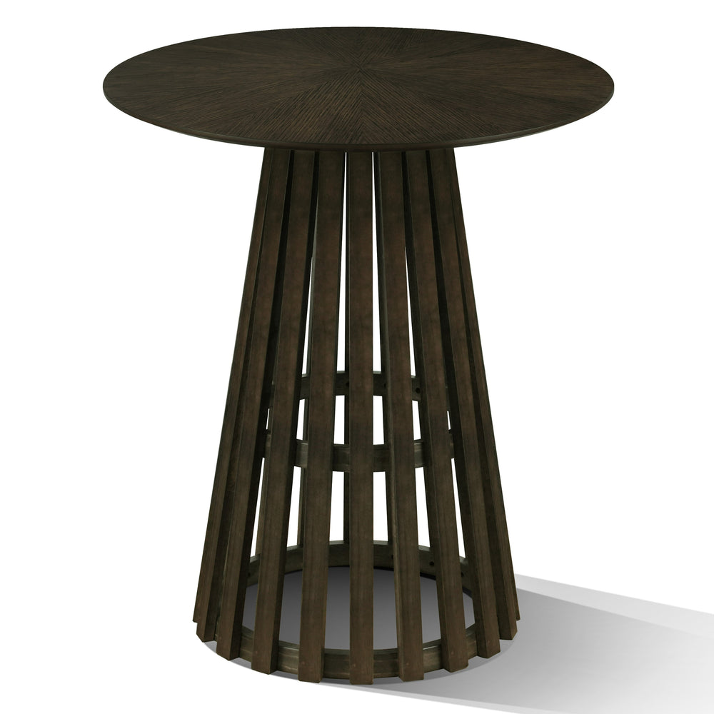 Weiss - Mid-Century Modern Wenge Round Bar Table - View 2