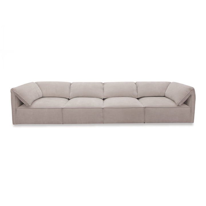 Gene - Modern Light Grey Fabric Modular Sectional Sofa-4-Piece Sectional