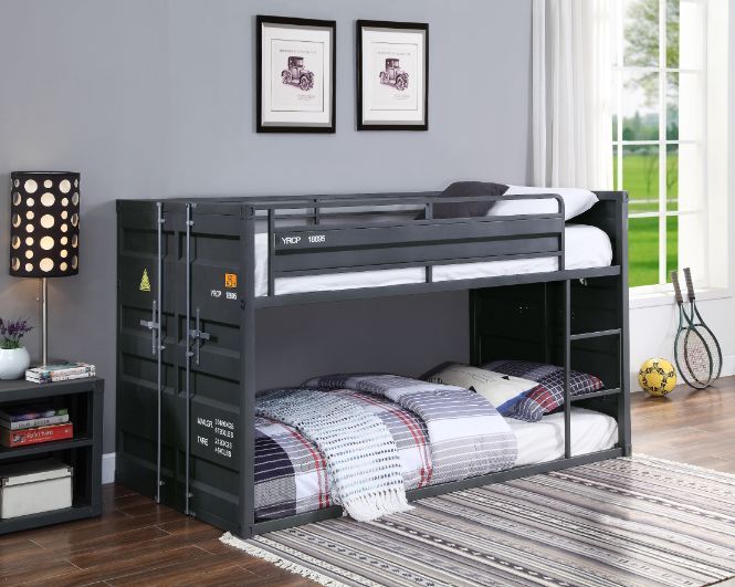 Cargo - Twin Over Twin Bunk Bed - Gunmetal