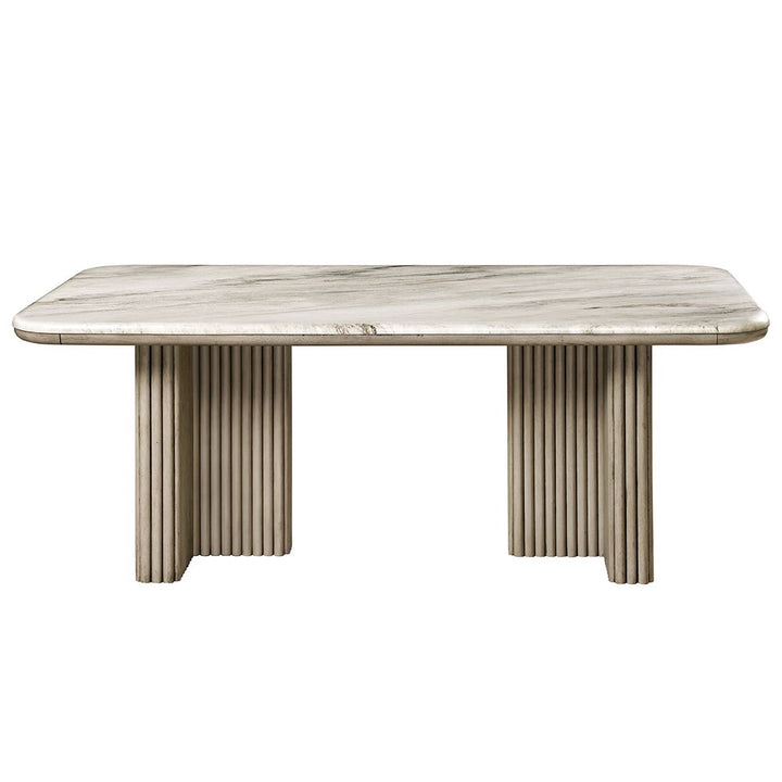 Charity - Dining Table - Natural Marble Top & Gray Oak