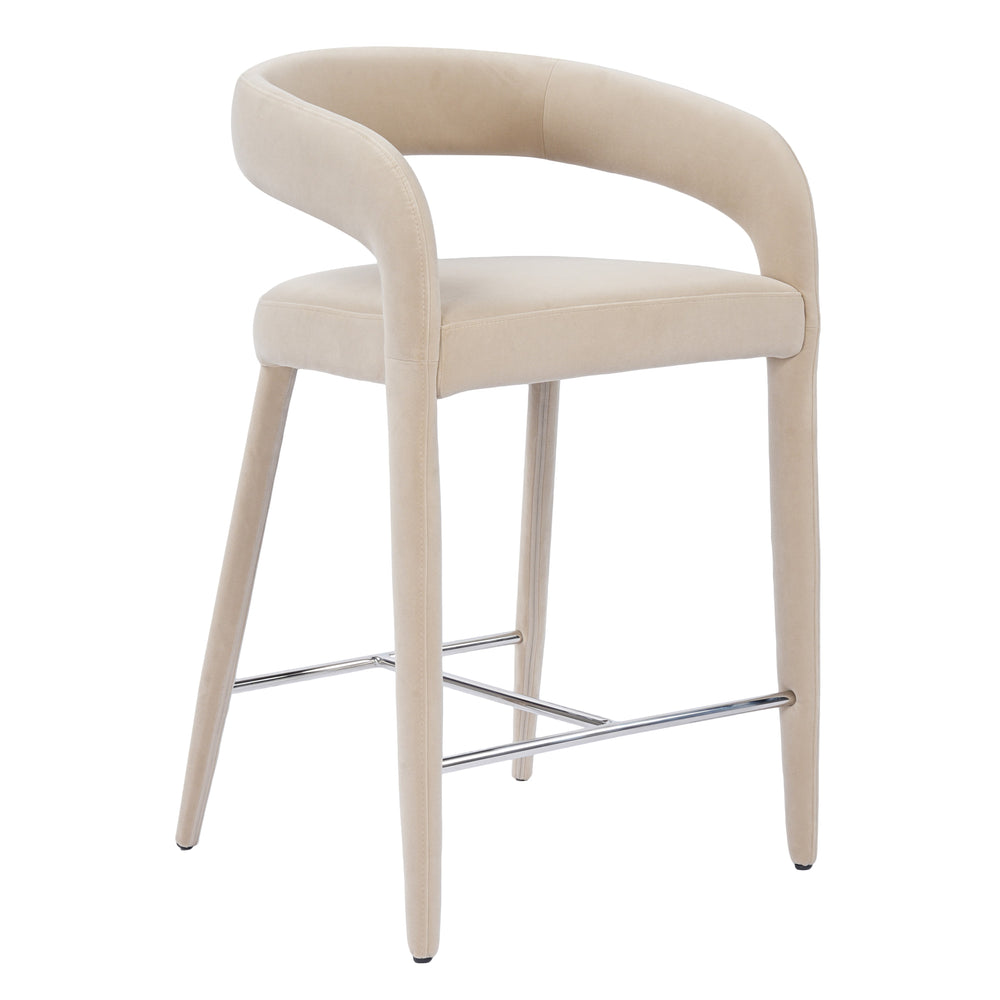 Mundra - Modern Beige Fabric Counter Chair