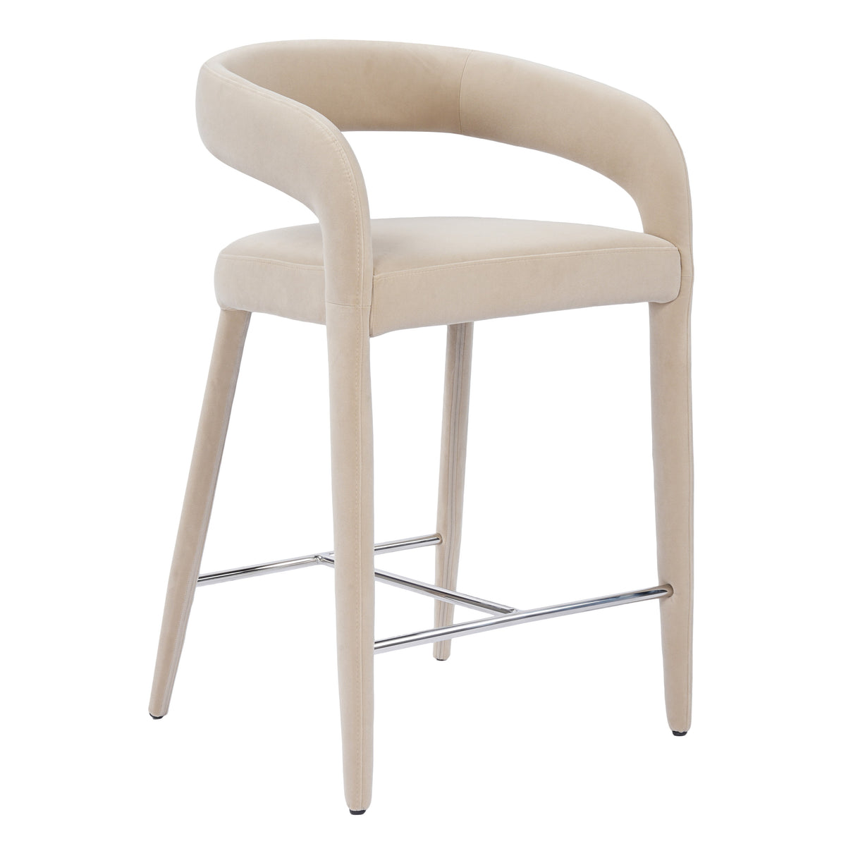 Mundra - Modern Beige Fabric Counter Chair