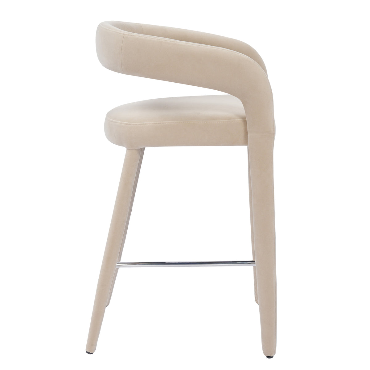 Mundra - Modern Beige Fabric Counter Chair