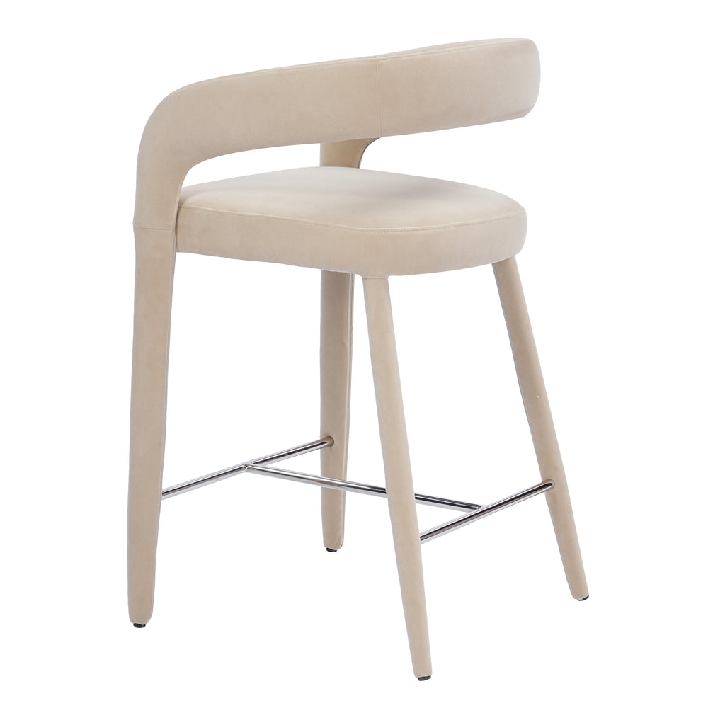 Mundra - Modern Beige Fabric Counter Chair
