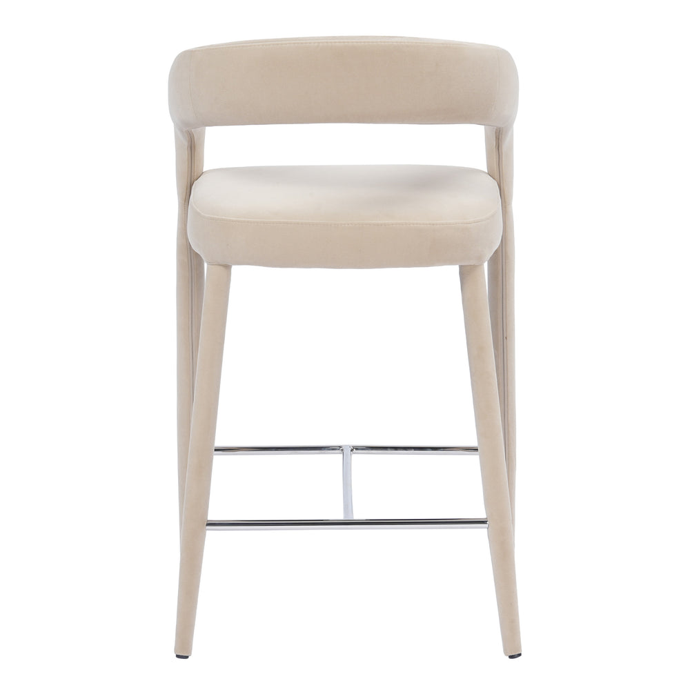 Mundra - Modern Beige Fabric Counter Chair