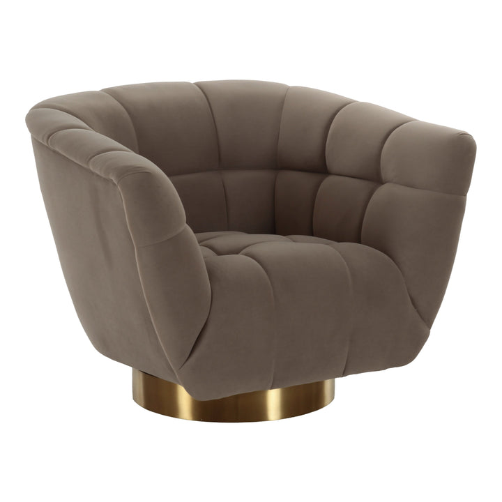 Granby - Glam Taupe Fabric and Gold Chair