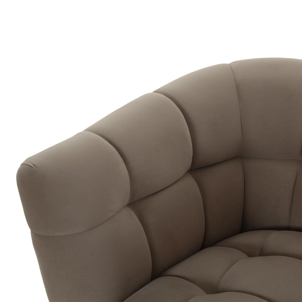 Granby - Glam Taupe Fabric and Gold Chair