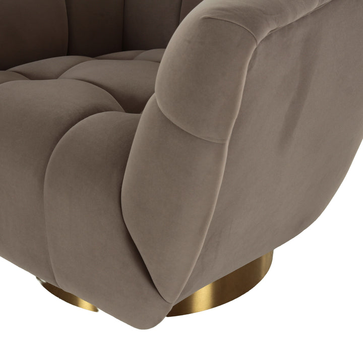 Granby - Glam Taupe Fabric and Gold Chair