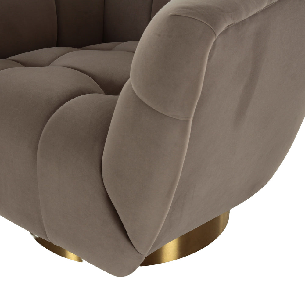Granby - Glam Taupe Fabric and Gold Chair