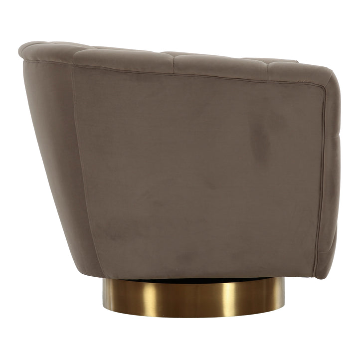 Granby - Glam Taupe Fabric and Gold Chair