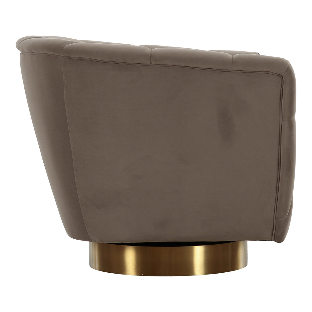 Granby - Glam Taupe Fabric and Gold Chair