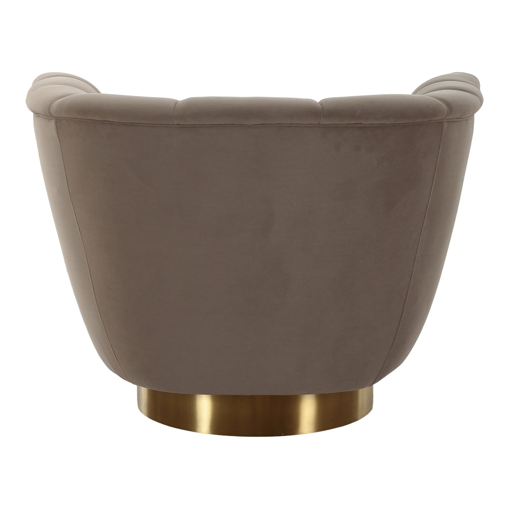 Granby - Glam Taupe Fabric and Gold Chair