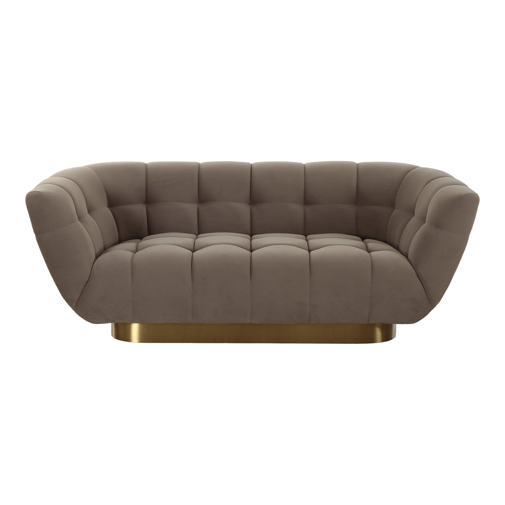 Granby - Glam Taupe Fabric and Gold Loveseat
