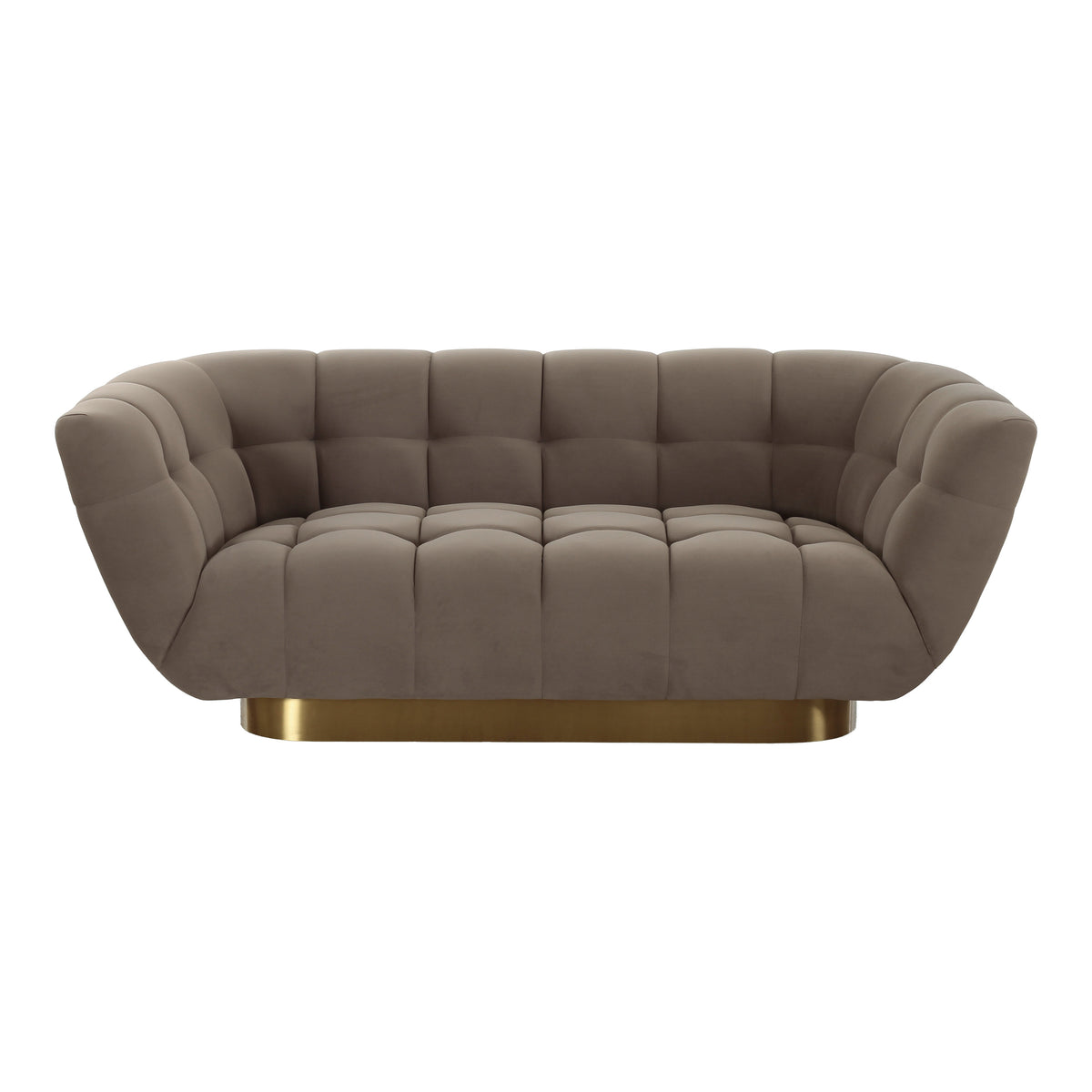 Granby - Glam Taupe Fabric and Gold Loveseat