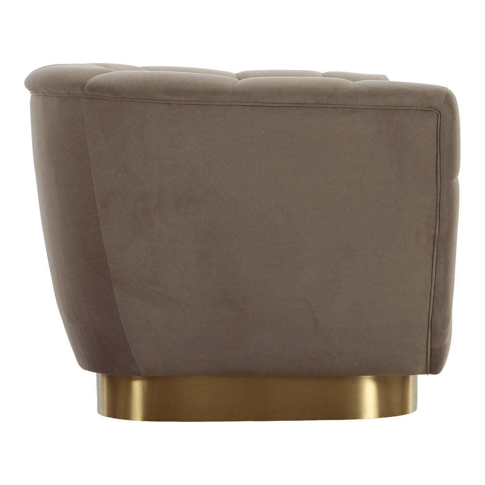 Granby - Glam Taupe Fabric and Gold Loveseat