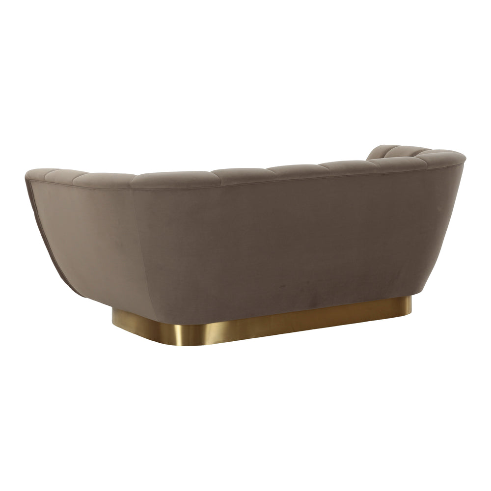 Granby - Glam Taupe Fabric and Gold Loveseat