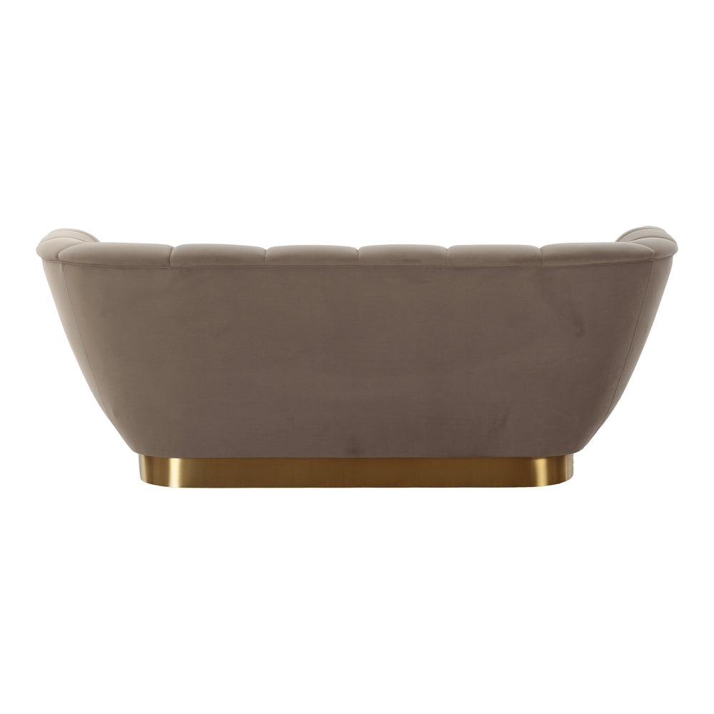 Granby - Glam Taupe Fabric and Gold Loveseat