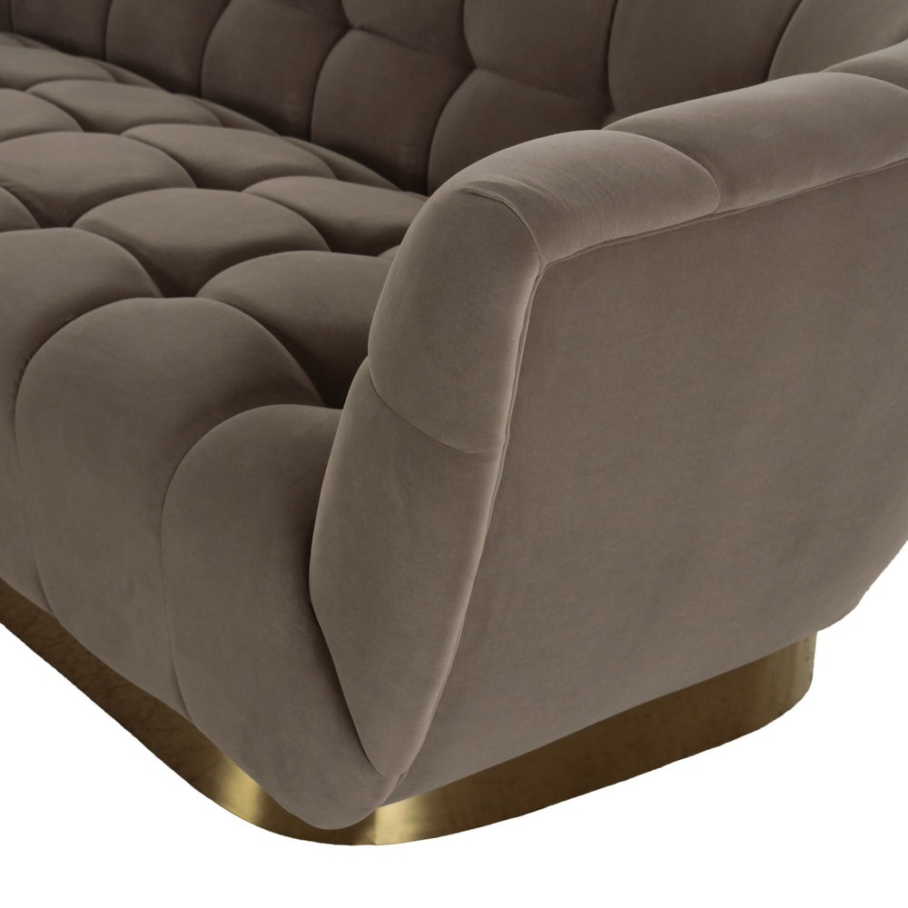 Granby - Glam Taupe Fabric and Gold Loveseat