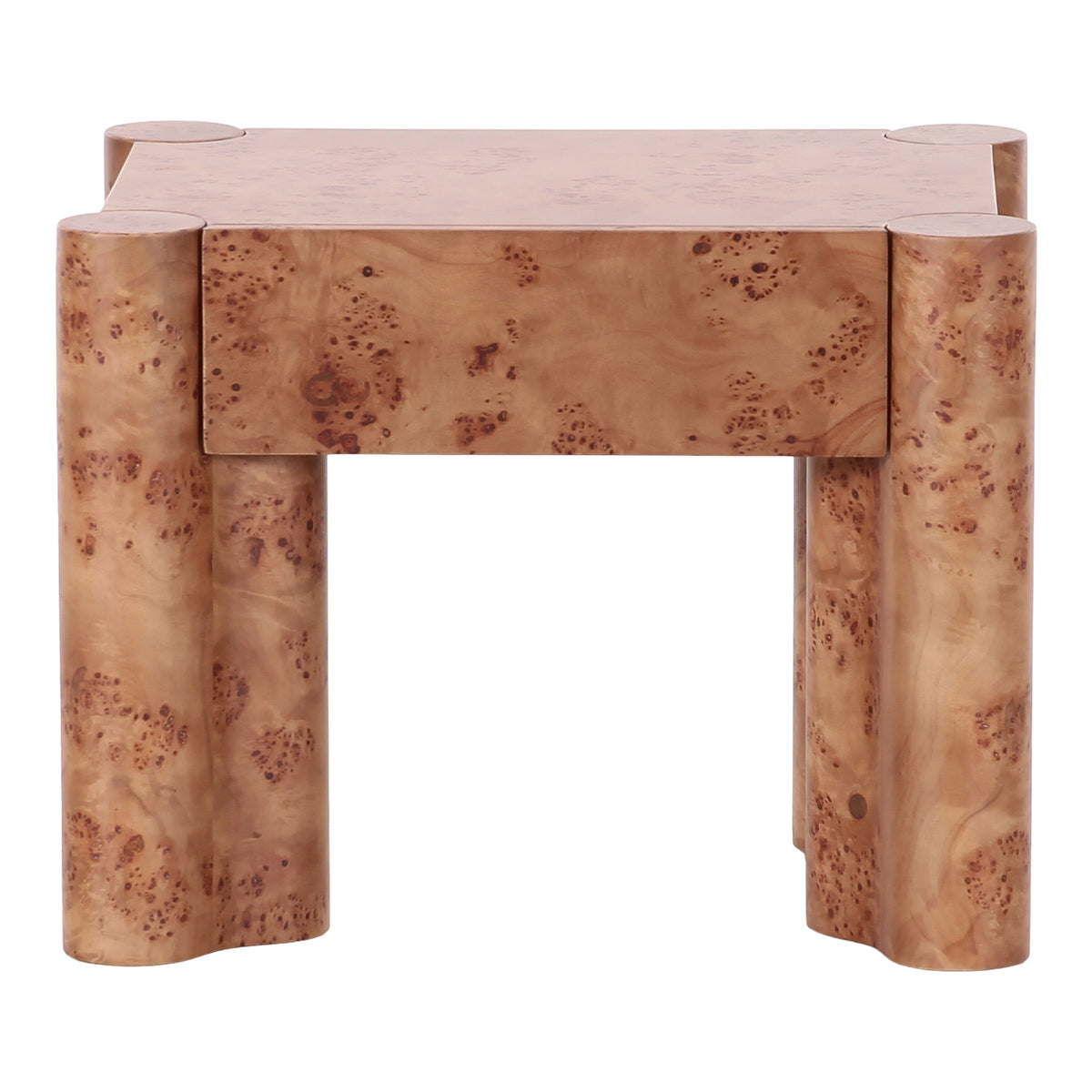 Trita - Modern Wide Burl End Table/Nightstand