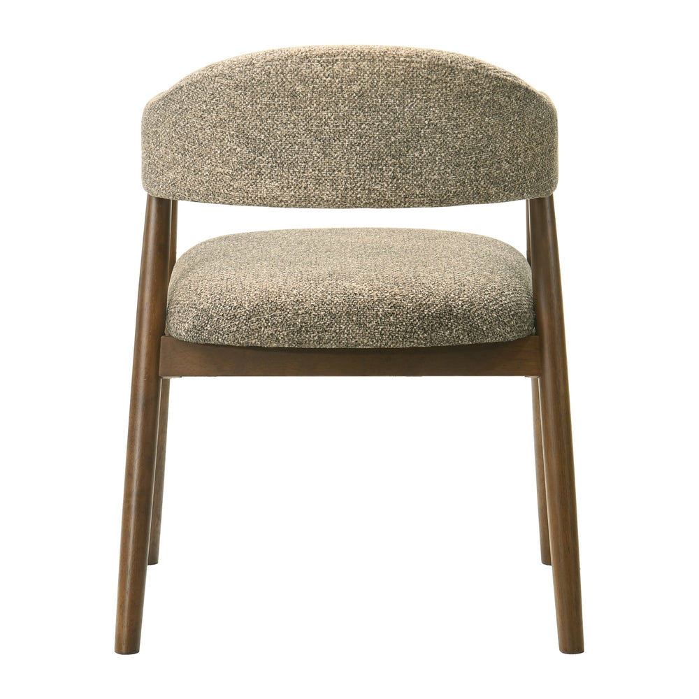 Lox - Mid-Century Modern Tan Fabric + Walnut Dining Chair