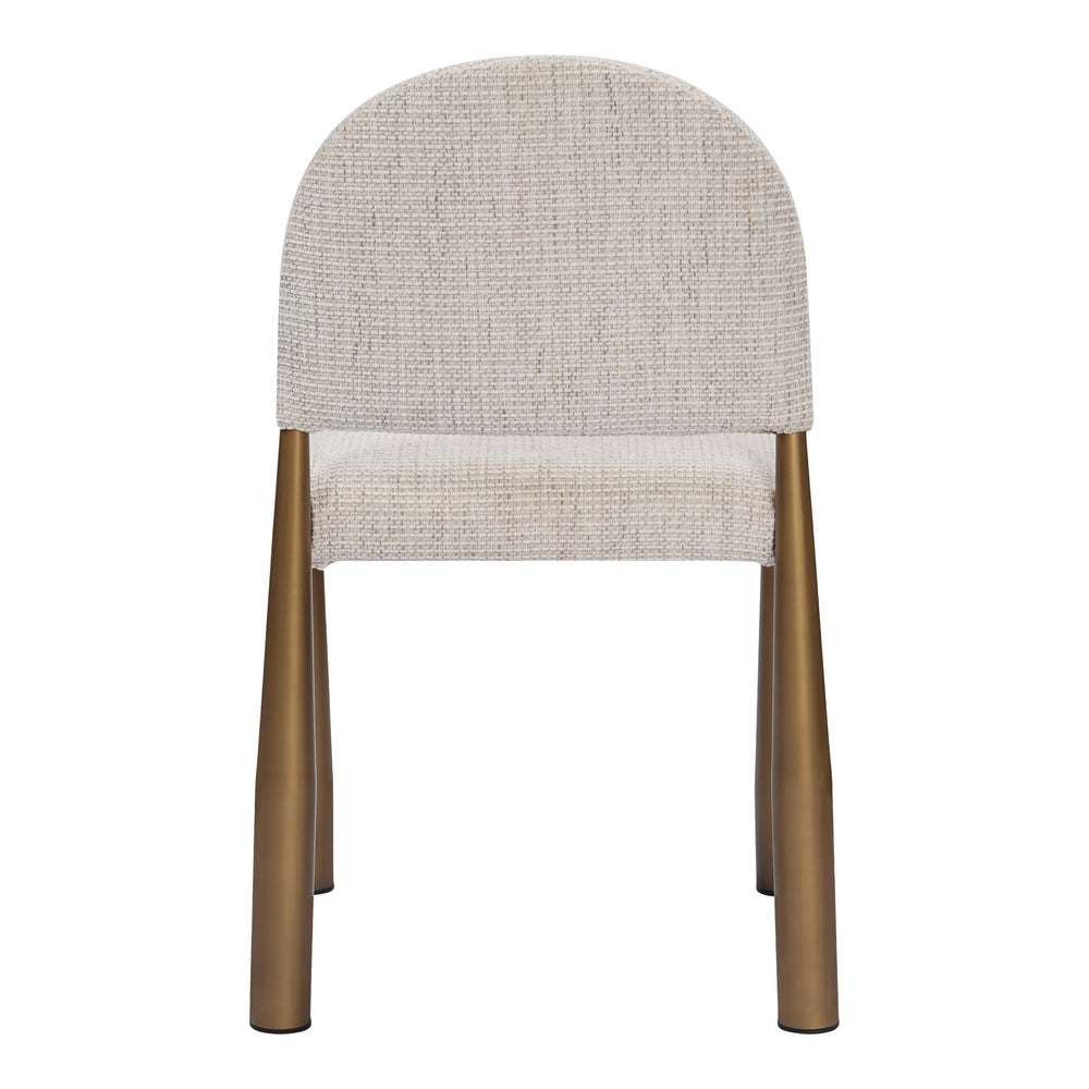 Zagros - Modern Beige Fabric + Antique Brass Dining Chair (Set of 2)