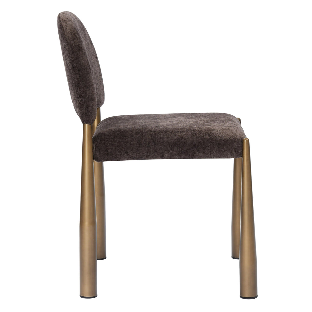 Zagros - Modern Black Fabric + Antique Brass Dining Chair (Set of 2)
