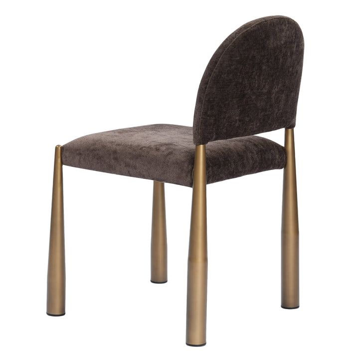 Zagros - Modern Black Fabric + Antique Brass Dining Chair (Set of 2)