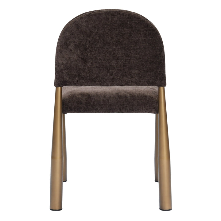 Zagros - Modern Black Fabric + Antique Brass Dining Chair (Set of 2)
