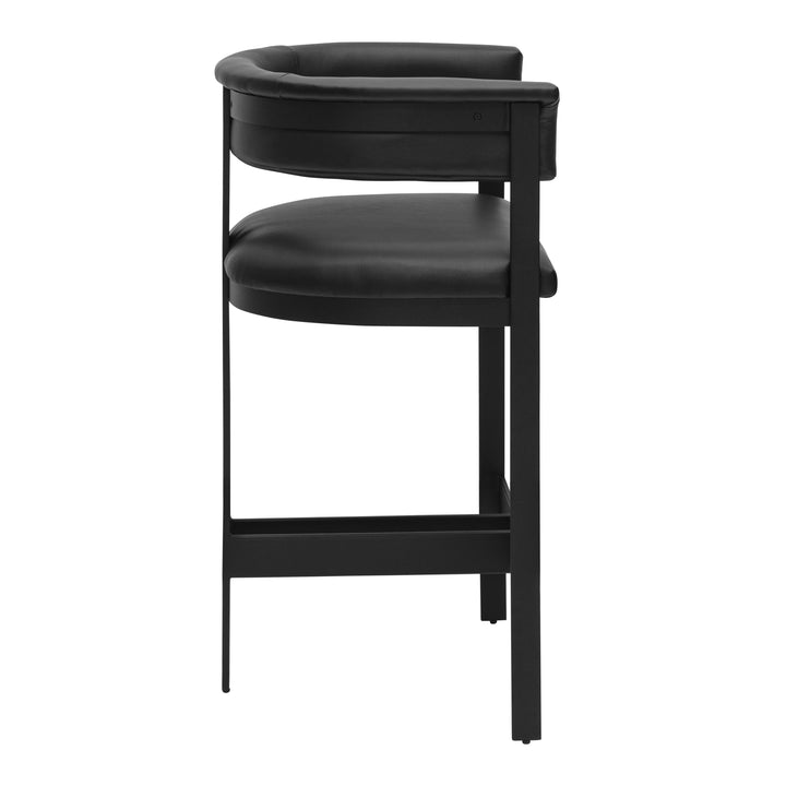 Nouveau Boswell - Modern Black Faux Leather Counter Chair