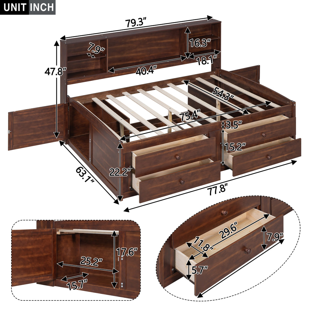 wooden-captain-bed-with-built-in-storage-shelves-4-drawers-and-2-cabinets-antique-brown-full-size