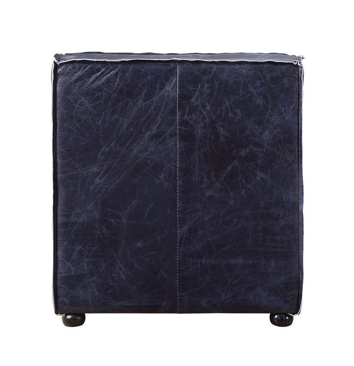 Birdie - Modular Armless Chair - Vintage Blue Top Grain Leather