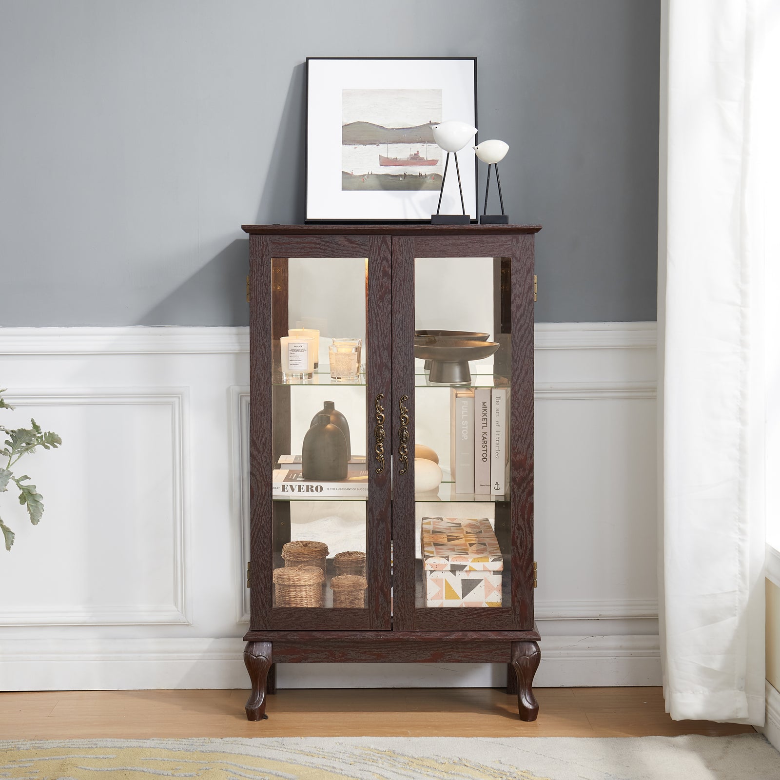 American Retro Style Glass Cabinet