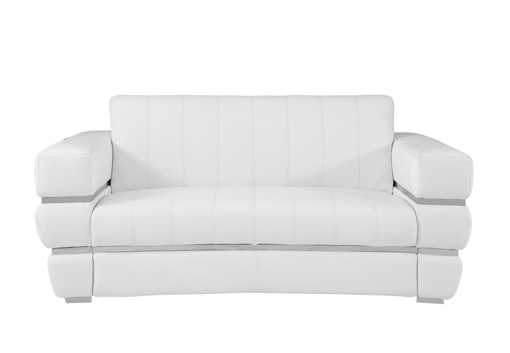 DivanItalia 904 Loveseat in Top-Grain Italian Leather - White