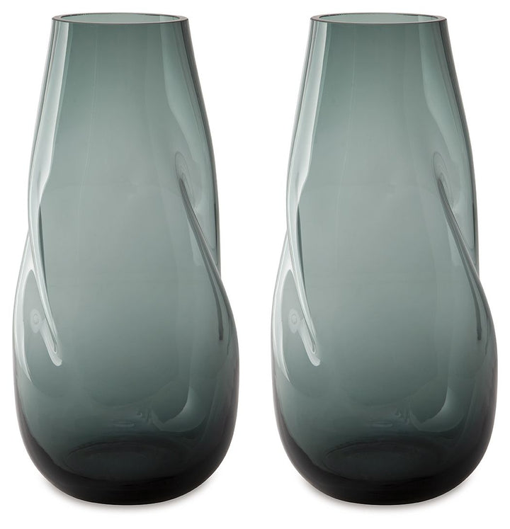 Beamund - Vase (Set of 2) - 13" - Teal Blue